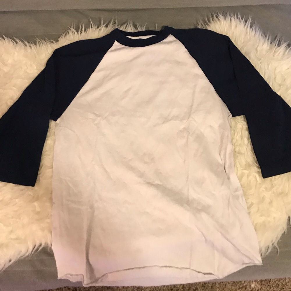 Soffe White/ Blue Baseball Tee